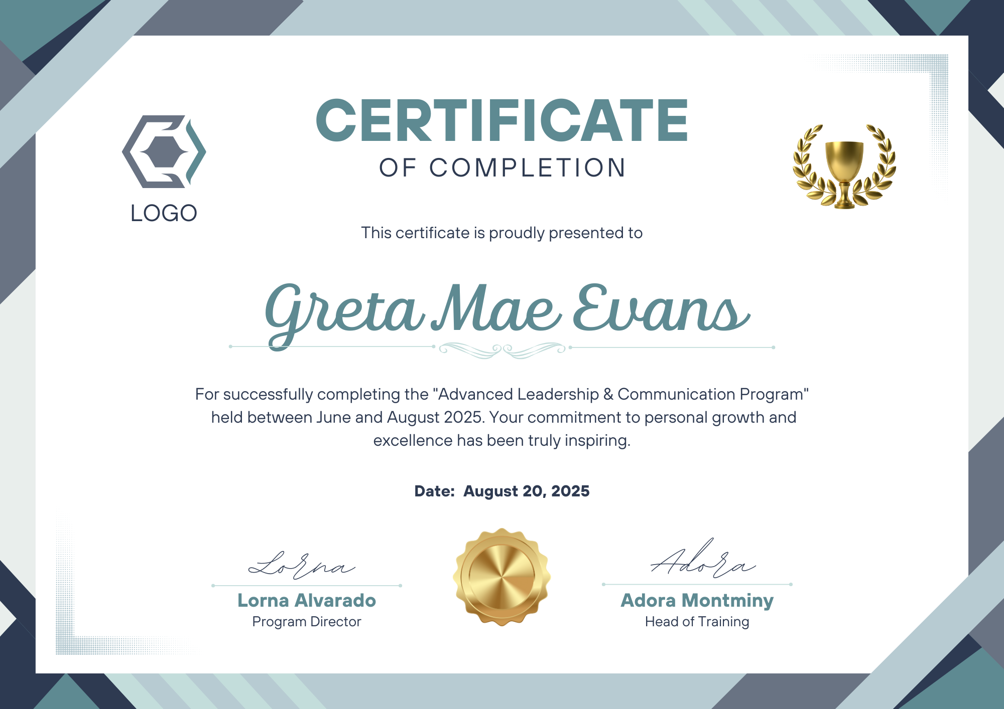 Custom designed certificates and awards for recognition and achievement